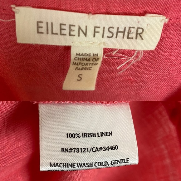Eileen Fisher Coral Irish Linen Tunic w/Sequins Sm - Picture 9 of 9